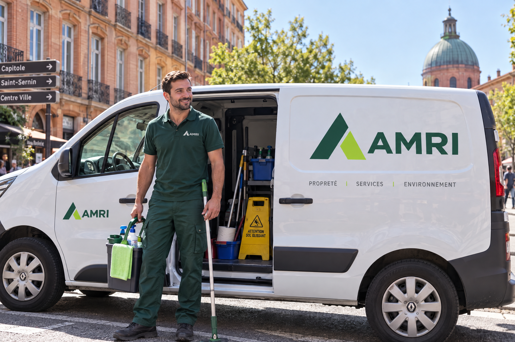 Van AMRI devant le Capitole de Toulouse